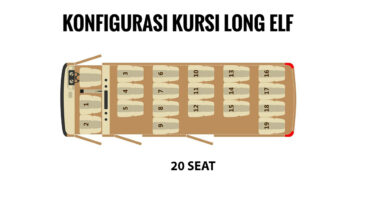 denah kursi elf long 20 seat