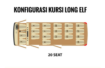 denah kursi elf long 20 seat