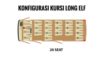 denah kursi elf long 20 seat