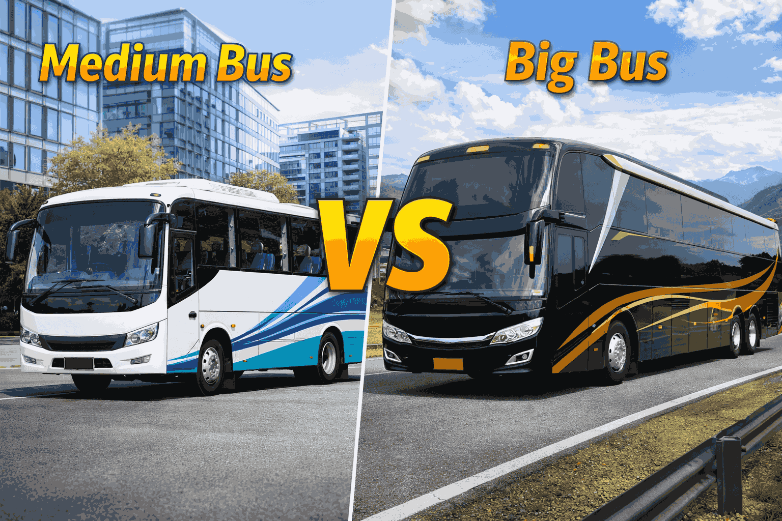 Medium bus vs Big bus medium bus vs big bus